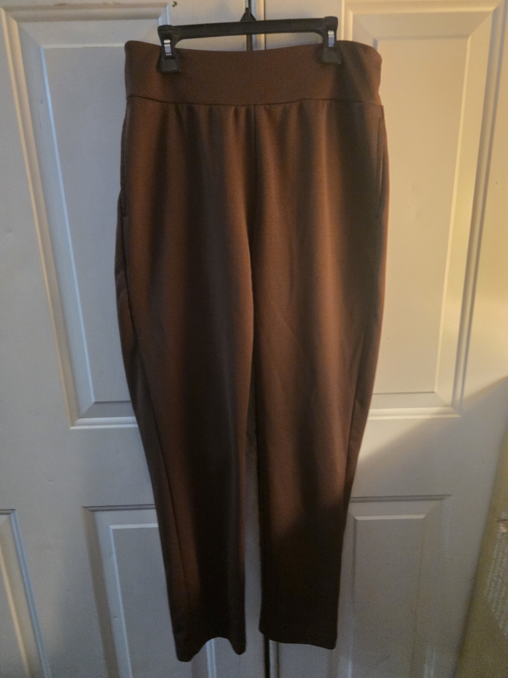 Blair Straight-Leg Pull-On Pants in Dark Brown